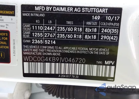 2018 Mercedes-Benz Glc 300 4Matic z USA, uszkodzony, nr VIN WDC0G4KB9JV046720